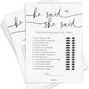Bridal Shower Games, He Said She Said Bridal Shower Game for 50 Guests, Minimalist