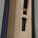 Conklin Mark Twain Crescent Filler Fountain Pen - Black Chase with 18 Karat Rose Gold Trim - Flex Nib