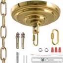 5-5/16 Inch Light Canopy Kit with 6 Feet Hanging Chain, Heavy Duty, Replacement Cover Plate for Chandelier, Pendant Light, Swag Light, Ceiling Fan, Flower Basket or DIY Projects (Brass)