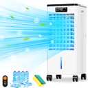 Portable Air Conditioner, 3-in-1 Evaporative Air Cooler with Remote, 2-Gal Water Tank, 4 Modes & 3 Speeds, Quiet Windowless Swamp Cooler for Bedroom, Room, Office, Small Spaces