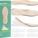 WUTAIN Full Length Gel Height Increase Insoles - Heavy Duty Silicone Shoe Lifts for Leg Length Discrepancy - Trim to Fit Shock Absorption Inserts - Non-Slip Replacement Soles, 1 Pair, Large