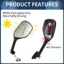 Motorcycle Rear View Mirrors Front Side Mirrors Mount Turn Signals Replacement for Suzuki GSXR600 2006-2018 for Suzuki GSXR1000 02-17 Aluminum Plastic Black Clear Adjustable