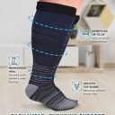 Doctor's Select 3 Pairs Plus Size Compression Socks Wide Calf - Up to 6XL | 20-30 mmHg Compression Socks for Women Wide Calf 6XL