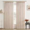 Linen Pleated Semi Sheer Curtains 90 Inches Long 2 Panels Set for Dining Room, Memory Trained Pinch Pleat Light Filtering Taupe Farmhouse Windows Drapes with Back Tab 50x90 Inch Length Bedroom Curtain