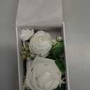 Ling's moment Pocket Boutonniere Single, Boutonniere for Men Groom for Wedding, Prom, Homecoming, Anniversary, Graduation, etc.White Ranunculus Ivory, 6" W x 5" H