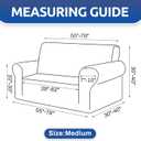 KEKUOU Stretch Loveseat Sofa Cover Slipcover,Couch Covers for 2 Cushion Couch Sofa (55"-78") Furniture Protector Sofa with Elastic Bottom for Kids,Dog. Jacquard Small Checked(Medium,Beige)