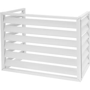 Air Conditioner Fence 3 Panels,Privacy Fence Covers, Composter Bin,Trash Can Fence,Aluminum Alloy Enclosure Panels for Hiding and Concealing Outside AC Unit (White, L39.37*W19.69*H31.527.56in)
