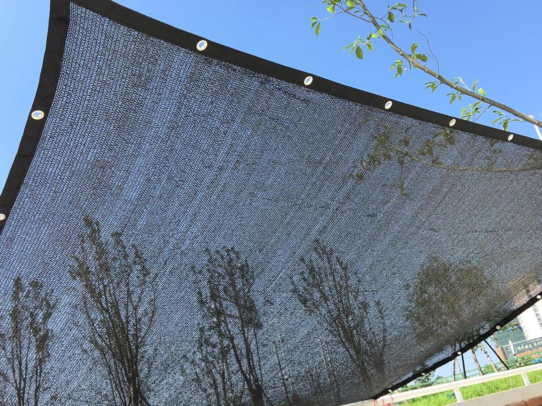 YGS Perfect Sunblock Shade Cloth Sun Shade Canopy With Grommets 70% UV 10 ft x 20 ft Black for Plant Cover Greenhouse Barn Kennel Pool Pergola or Swimming Pool