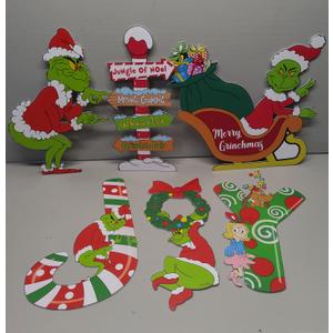 6PCS Large Grinchmas Christmas Yard Signs Stakes Outdoor Decorations, Outdoor Grinchmas Christmas Decorations Grinchmas Yard Signs Decorations for Holiday Christmas Lawn Garden Pathway Decorations