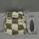 Sunbeam Printed Royal Sherpa Foot Pocket Heated Throw Electric Blanket, 50" x 60", 4 Heat Settings, 4-Hour Auto Shut-Off, Warming Cozy Throw for Couch or Bed, Machine Washable, Sage Checkerboard