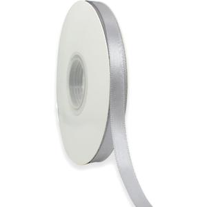 Silver Ribbon 3/8 Inch x 50 Yards Satin Ribbon Continuous, Single Face, for Crafts, Gift Wrapping, Floral Bouquet, Weddings, and Decorations, with Spool