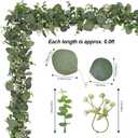 Dolicer 4 Packs 6FT Artificial Eucalyptus Garland, Faux Greenery Garland Fake Vines Hanging Silver Dollar Eucalyptus Leaves for Wedding Backdrop Arch Table Wall Party Home Decor