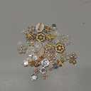 Wavwavw 40 Pcs Flat Back Pearls Rhinestone Buttons for Crafting Faux Pearl Embellishments Bulk for Jewelry DIY Craft Wedding Bouquet Hat Dress Hair Gift Decoration Party Accessories (Gold)