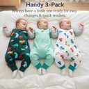 Toddler Sleep Sack with Feet 6-12 Months 100% Cotton 0.5 Tog Baby Sleep Sack with Legs, 3 Pack Soft Breathable Footed Wearable Blanket with 2-Way Zipper