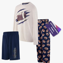 Boys Pajamas Set, 3-Piece Boys’ Sleepwear Pjs, Loose Fit, Soft, Breathable, Teens and Kids - Size  14-16