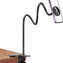 LenTok Magnetic Cell Phone Stand Holder for Bed Laying Down, Lazy Bedside Gooseneck Phone Mount with Clamp Clip for Desk, Desk Tripod for iPhone, Compatible with Magsafe All Smartphone