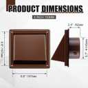 Gisafai 6 Inch Dryer Vent Cover Outdoor with Stainless Steel Screen Brown Wall Dryer Exhaust Vent Cover External Cap Cushioned Non Return Flap with Sealing Gasket Grille, Bird/Insect Proof