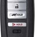 Keyless Entry Remote Proximity Key Fob for Acura RDX 2019-2020, Black & Silver, 4 Buttons, ABS Plastic, FCC ID:KR5T21, 433.92 MHz