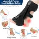 Upgraded Plantar Fasciitis Night Splint, 3 Adjustable Straps Plantar Fasciitis Relief Braces for Achilles Tendonitis, Foot Drop & Heel Spur Pain Relief Day & Night (Black) 