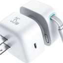 Retractable Charger for iPhone, 35W PD Fast Charger Block with Retractable Cable (31.5 inch) and Type C Ports, Portable Charger Adapter for iPhone 14/13 Pro Max/iPad/AirPods (White)