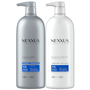 Nexxus Shampoo and Conditioner Therappe Humectress 2 Count for Dry Hair Silicone-Free, Moisturizing Caviar Complex and Elastin Protein for thicker and stronger hair 33.8 oz