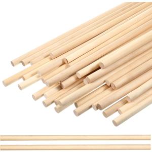 Sintuff 36 Pcs Wooden Dowel for Crafts Wood Dowel Rods Unfinished Wood Sticks Hardwood Sticks for Cake Support Crafts(1/2 x 36 Inch)