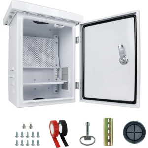 Outdoor Weatherproof Enclosure Electrical Box - 15.7x11.8x9.8 Outdoor Network Enclosure Exterior Box Ventilated Enclosure hinged Outdoor Galvanized Electrical Ventilation Design(400 * 300 * 250mm)