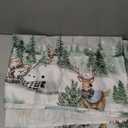 Horaldaily Christmas Tablecloth Rectangular, Deers Snowman Trees White Washable Table Cover for Party Picnic Dinner Decor