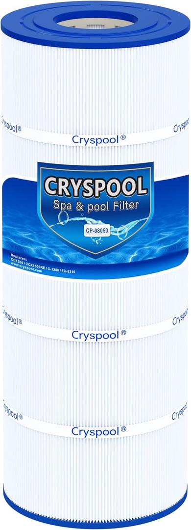 Cryspool 08050 Filter Compatible with Hayward CCX1500RE(CC 1500 E), X-Stream 150, PXST150, 817-0150n, C-8316, FC-1286, 150 Sq. Ft Pool Filter Cartridge, 1 Pack