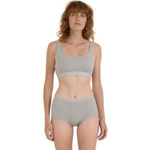 Organic Basics Women's Core Ribbed Cotton Tank Top Bralette (Gray, S)