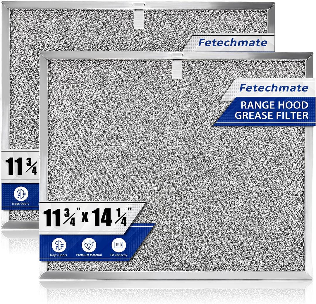Allure Range Hood Grease Filter BPS1FA30 99010299 by Fetechmate 11-3/4" x 14-1/4" x 3/8" Aluminum Mesh Filter Fit for B-roan QS1 30" N-utone WS1 QS2 Range Hoods Replace S99010305 AP3378953-2 Pack