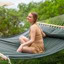 SUNCREAT Hammocks Replacement Hammock for Stand, 475 lbs Capacity, Two-Perso Backyard Hammock for Outside, Green Gray