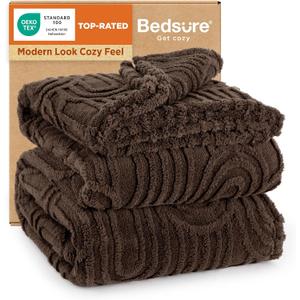 Bedsure GentleSoft Fleece King Size Blanket for Bed - Super Soft & Cozy, Fluffy Blankets for Women & Girls, Ideal for Sofa & Couch, Dark Brown, 108x90 Inches