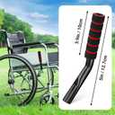 2 Pcs Wheelchair Brake Extenders, 5 Inch Anti-Slip Brake Extension Handles Replacement for Wheelchair Wheel Lock Grips, Transport Chair, Power Chair Accessories (Black)