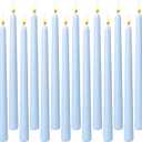 20-Pack Ice Blue Taper Candles Unscented, 10 Inch Tall Dinner Table Candles for Winter Wedding Centerpieces, Bulk Candlesticks Smokeless Dripless, Cool Blue Decorative Candle for Home Decor