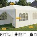 Tooluck 10x20FT Party Tent Outdoor Canopy Tents for Parties, White, 10x20 with 6 sides