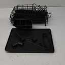 Qienrrae Dish Drying Racks for Kitchen Counter, Stainless Steel 2 Tier Black Dish Dryer Rack with Drainboard Set, Large Dish Drainers with Wine Glass & Utensil Holder and Dryer Mat,Black