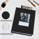 Small Photo Album 4x6 Photos Book, Linen Cover Mini Photo Book, 50 Page Holds 100 Pictures, photobook for Anniversaries Baby Vacations, Black