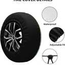 17 Inch Spare Tire Cover Weatherproof Sun Protection Wheel Tire Cover Universal Fit Trailers RV SUV Truck Camper Travel