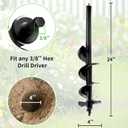 Auger Drill Bit for Planting,Heavy-Duty Garden Auger Spiral Drill Bit with Dual Sharp Blades,Bulb Planter Tool & Plant Hole Digger,Planting Auger for Cordless Drill,Tulip Planter Bit 4"x24"