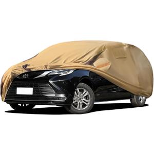 Car Cover Waterproof All Weather Compatible with Automobiles,Outdoor Anti-UV Car Covers Rain Sun Protection with Zipper and Windproof Buckle