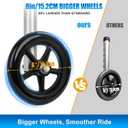 2-Pack Walker Wheels Replacement with Precision Ball Bearings, 6-Inch All-Terrain Wheels for Walkers with Outward-Angled Legs, 7-Level Height Adjustable, 350lbs Heavy Duty, Slip-Resistant Traction