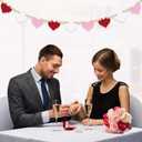 2 x 4.5 FT Valentines Day Heart Garland for Decorations, Wood Red Pink White Garland with Beads NO DIY, Hearts Valentines Banner Garlands for Mantle, Fireplace, Party Home Decor Heart (Word)