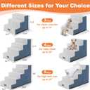 POCBLUE Dog Stairs for Bed 17.7" H, 4-Step Pet Steps for High Bed or Couch, Non-Slip Pet Ramp for Small Dogs and Cats Indoor with Washable Cover, Grey