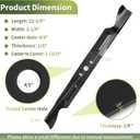 Keycci 581043901 Mulching Mower Blades Compatible with Hu sqvarna YTH224T YT46LS TS246 YTH224TFI TS346 Lawn Tractors, Gator Blades for Hu sqvarna 46 inch Deck, 2 Pack