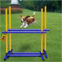 Adjustable Dog Agility Jump Set  Training Hurdles with Height Adjustable Bars, Portable Design with Carry Bag for Indoor & Outdoor Agility Courses (2 Pack)