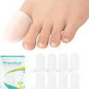 Promifun Silicone Toe Protectors,4 Pairs Soft Gel Toe Protectors for Men & Women-Toe Caps for Foot Pain Relief-Toe Sleeves for Ingrown Toenails, Corns, Calluses, Blisters (Transparent Color+4L)