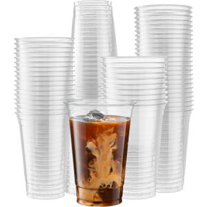 Crystal Clear PET Cups for Iced Coffee,Milkshake, Cold Drinks, Slush, Smoothy's, Slurpee, Ice cream, Dessert, Party's, Plastic Disposable Cups (100, 20 oz)