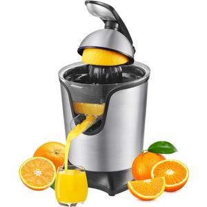 JUSANTE Citrus Juicer, Orange Juicer Machine, Stainless Steel Hands Free Lime Grapefruit Squeezer, Electric Citrus Juicer for Juice, Fruits, Lemons