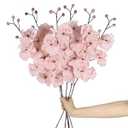 Uznaeoi 6PCS Pink Orchids Artificial Flowers 30.3’’ Silk Phalaenopsis Flowers Faux Orchid with Stems for Vase Table Centerpiece Home Wedding Party Garden Decoration(Pink)